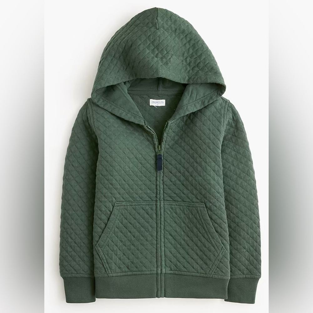 J. Crew Boys' quilted full-zip hoodie - CO349 - Size S (6-7) - NWT
